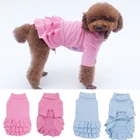 Осенне-зимняя водолазка, юбка для домашнего питомца, милое платье для щенка, собаки, свитер для кота, однотонная Полосатая юбка для маленьких собак