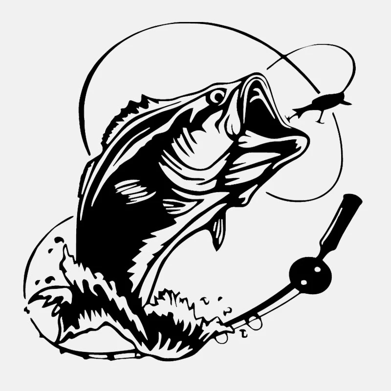 

17 см * 17 см Автомобильная наклейка окунь рыба океан море автомобиль грузовик окно KK виниловая наклейка черные/серебряные автомобильные аксе...