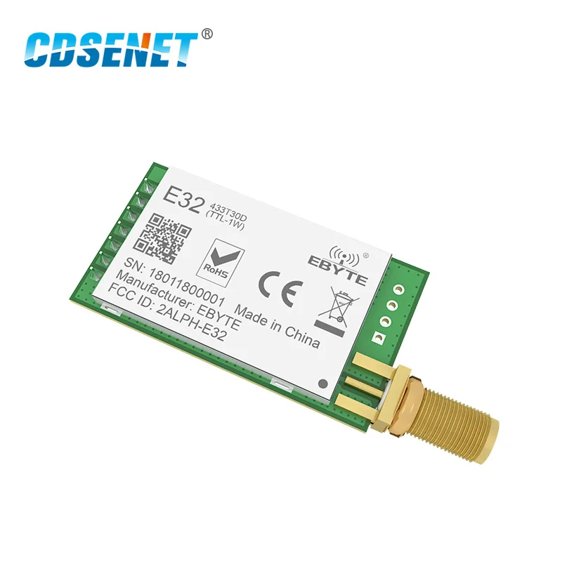 

LoRa SX1278 433MHz Module Transmitter Receiver 8km E32-433T30D+Antenna UART Long Range 433 MHz 1W Wireless Rf Transceiver