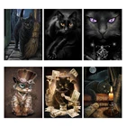 Алмазная 5d картина сделай сам, вышивка с животными, квадратная круглая мозаика с изображением волшебного кота и богатства, вышивка крестиком, декоративное искусство, хобби, подарок