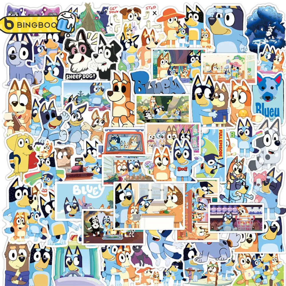 

52 Pcs Bluey Stickers for Water Bottles Waterproof Aesthetic Gifts for Teens Kids Girls Boys Decor for Laptop Notebook Phone