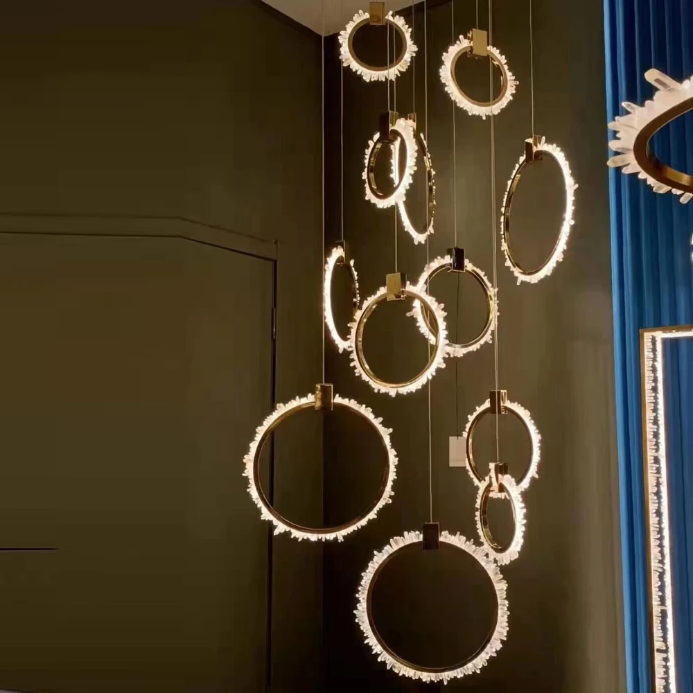 

Современные хрустальные люстры с длинным дизайном, украшение для гостиной, 110 В переменного тока, 220 В, светодиодная подвеска, осветительные ...