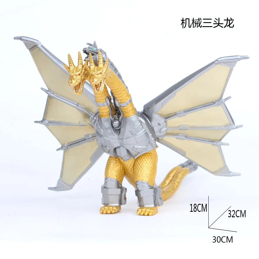 18cm Godzilla King Ghidorah Gold King of Monsters Mechanical  3 Head Dragon Godzilla King Ghidorah  Action Figure Collection Toy