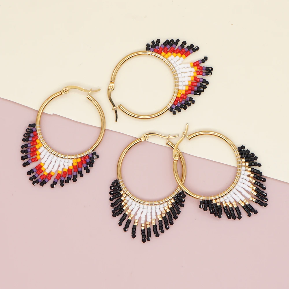 Женские серьги-кольца Go2Boho в этническом стиле ювелирные изделия Золотые серьги
