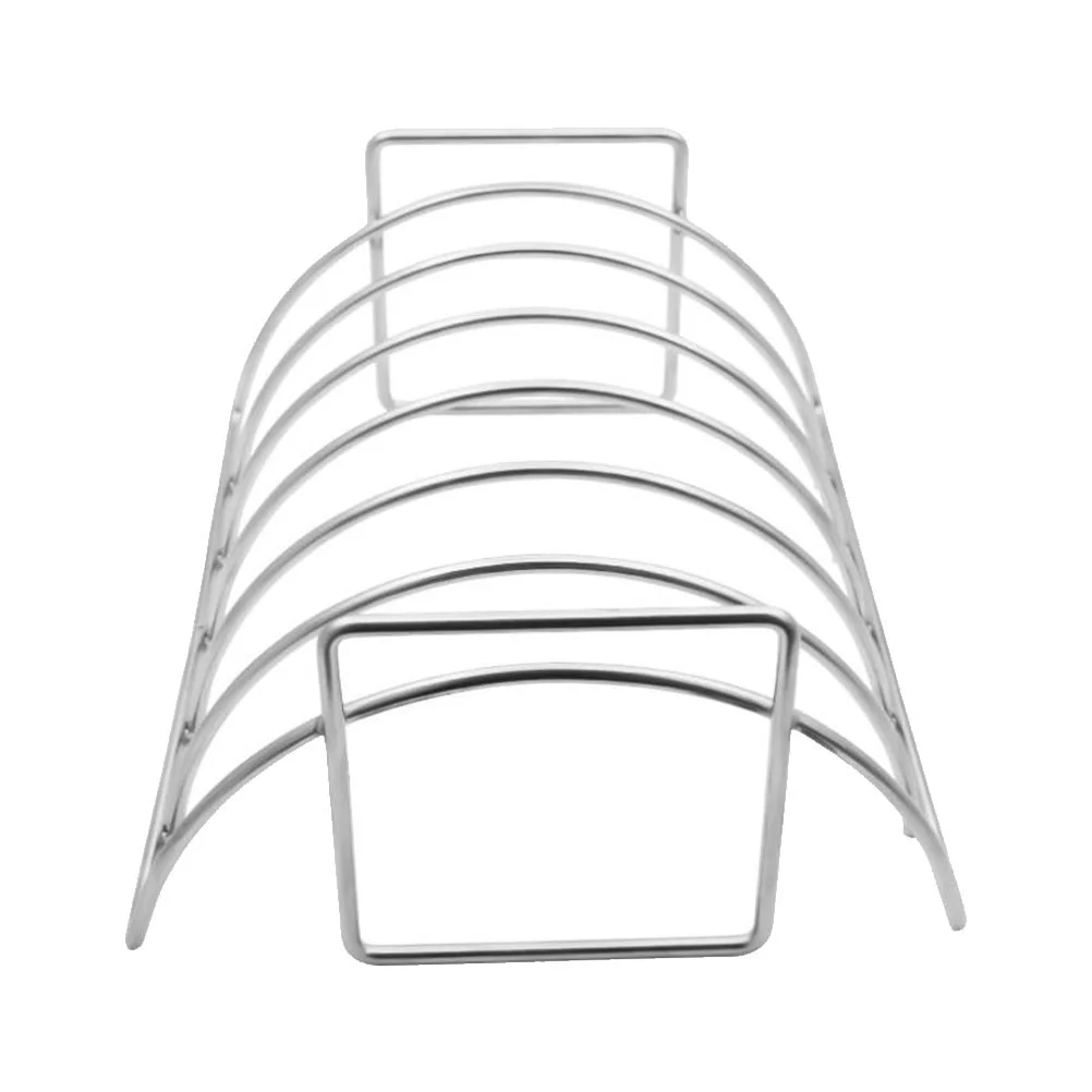 

1Pc BBQ Rib Shelf Non-Stick Barbecue Lacquer Steak Holder Rack (Sliver)
