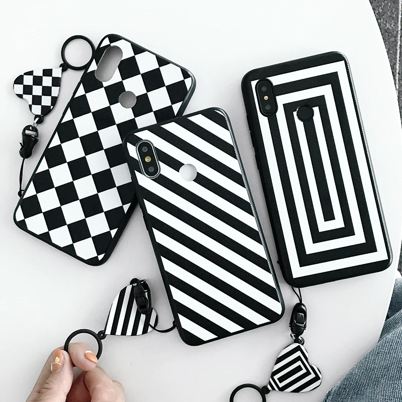 Модные Черный и белый ремешок чехол для телефона Nokia 1 2 3 5 1X5 6 7 8 плюс