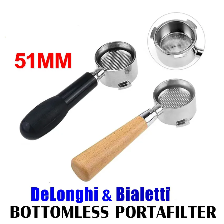 51 мм портативный фильтр для кофе без дна Delonghi EC680/EC685 Сменный из нержавеющей стали
