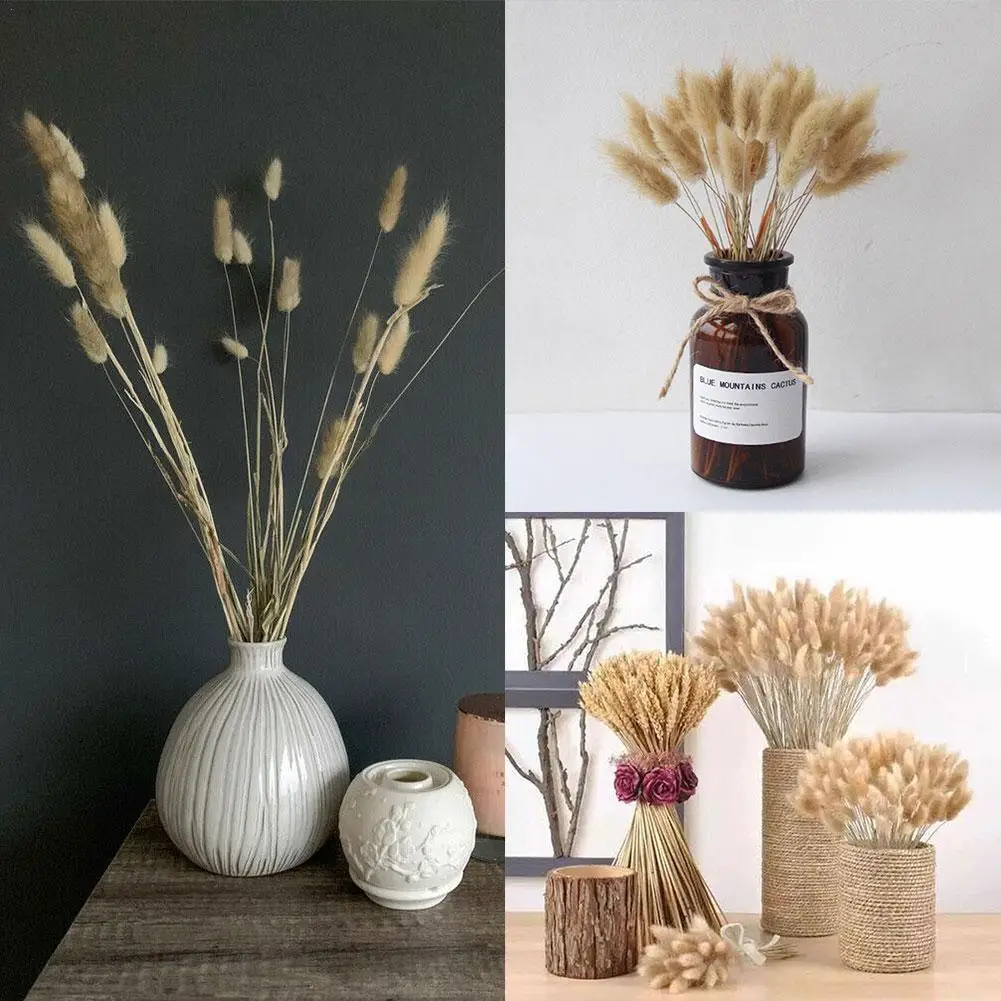 

Натуральные сушеные цветы для украшения дома, длинные пучки зайцехвостника, 30 шт.