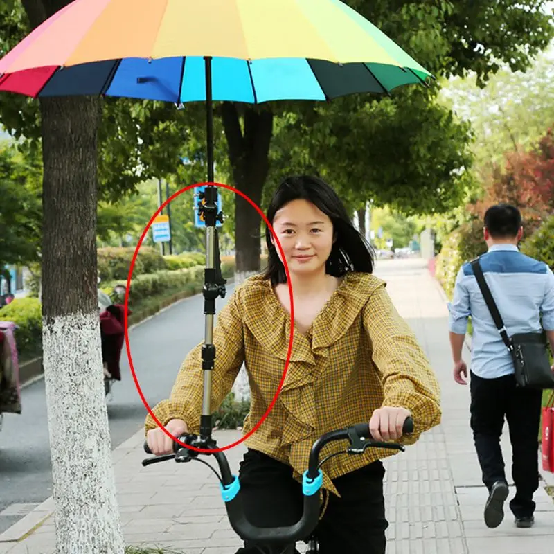 

Foldable Umbrella Mount Holder Stand Adjustable Attach Detach Clamp Wheelchairs