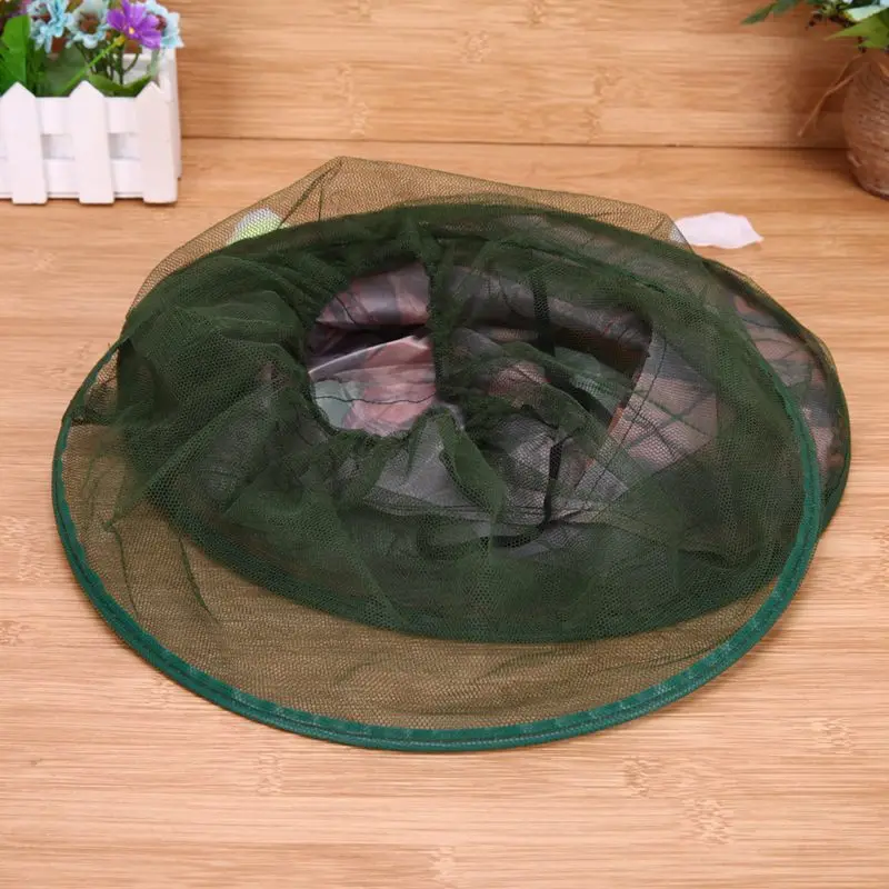 

Camouflage Fishing Hat Bee keeping Insects Mosquito Net Prevention Cap Mesh Fishing Cap Outdoor Sunshade Lone Neck Head Cover