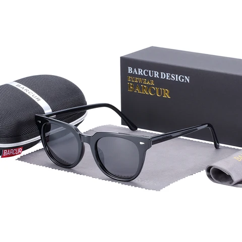 BARCUR оригинальные TR90 солнцезащитные очки для мужчин, поляризационные, для женщин и мужчин, квадратные солнцезащитные очки, прозрачные, Oculos lunette de soleil femme