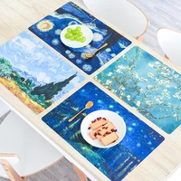 1pcs 42x28cm table mat for dining tableware pad plastic pvc table mat placemats pads bowl coaster kitchen accessories 30