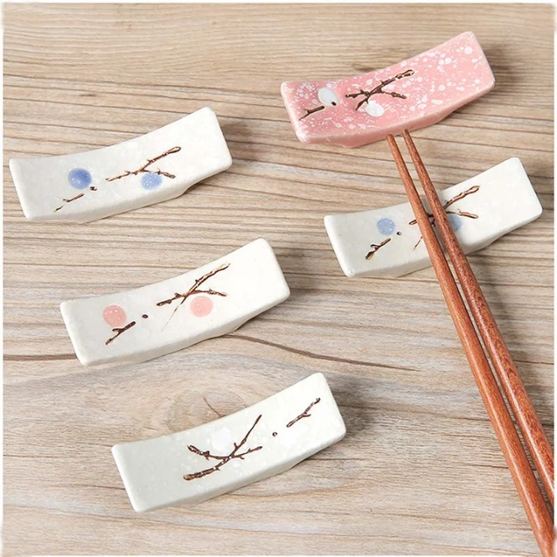 

1 chopstick holder Japanese ceramic snowflake design chopstick rest spoon fork chopstick rest kitchen storage tableware