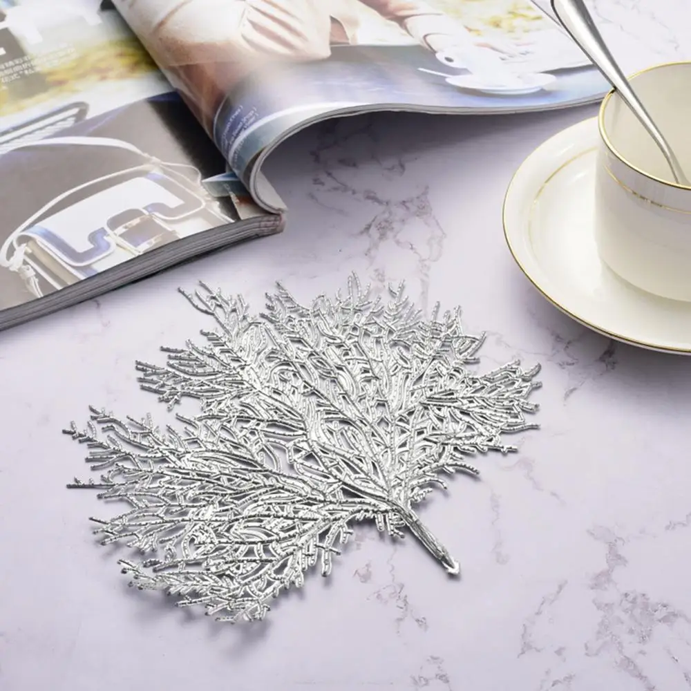 Коврики из ПВХ в форме листьев кораллового цвета коврики для подставки ажурный