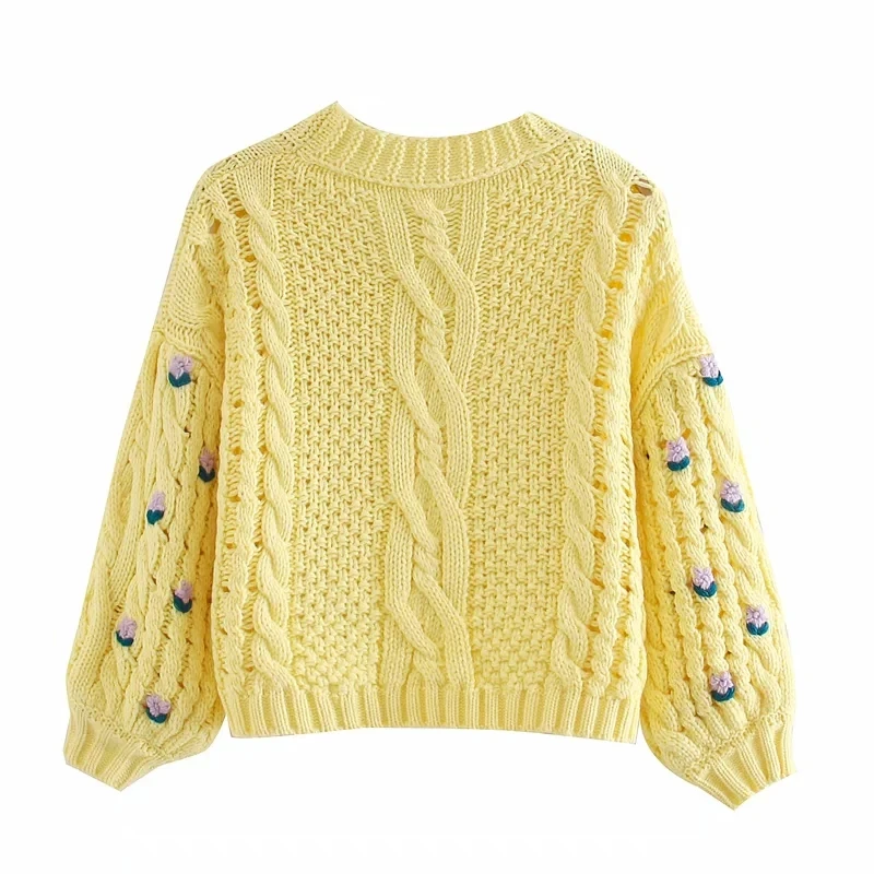 

TAOVK Women Short Cardigan Knitted Sweater Long Sleeve V neck Single-breasted Jumper Cardigans Casual Streetwear Fashion Coat