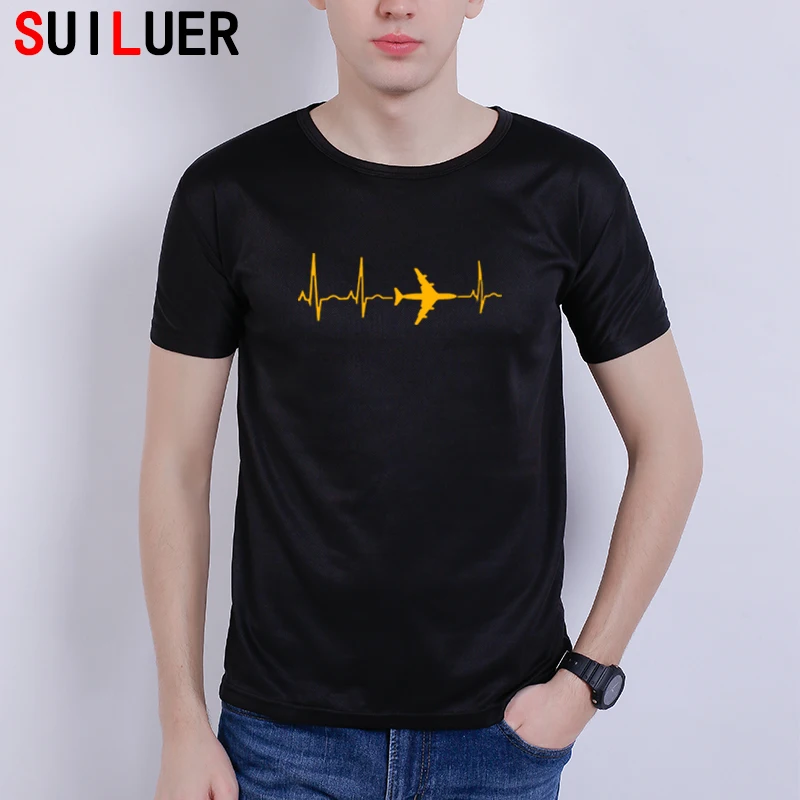 

Plane T shirt Aviation Tank Cardiogram Enthusiasts Tops Tshirt Sports Comfortable Leisure Tee Gift Casual Travel Space T-shirt