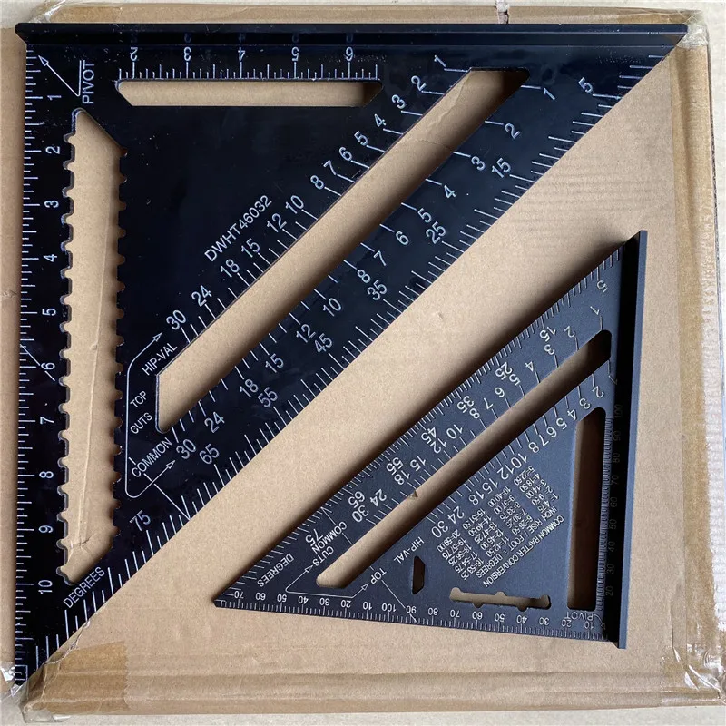 

Hot Sale 12Inch Aluminum Alloy MetricTriangle Ruler Angle Protractor Square Woodwork Protractor Gauge High Accuracy Tool