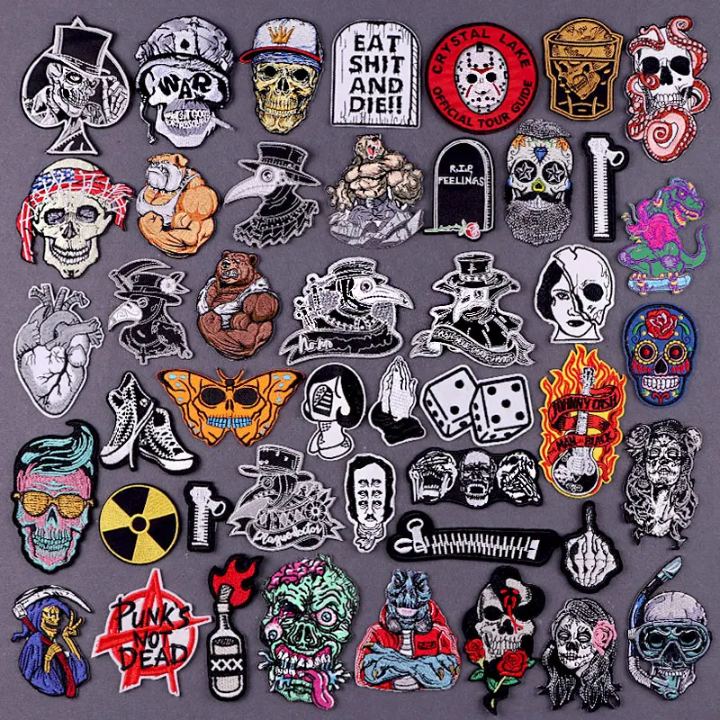 Панк Orc фитнес Животные Вышитые Патчи для одежды наклейки хиппи заплатка с