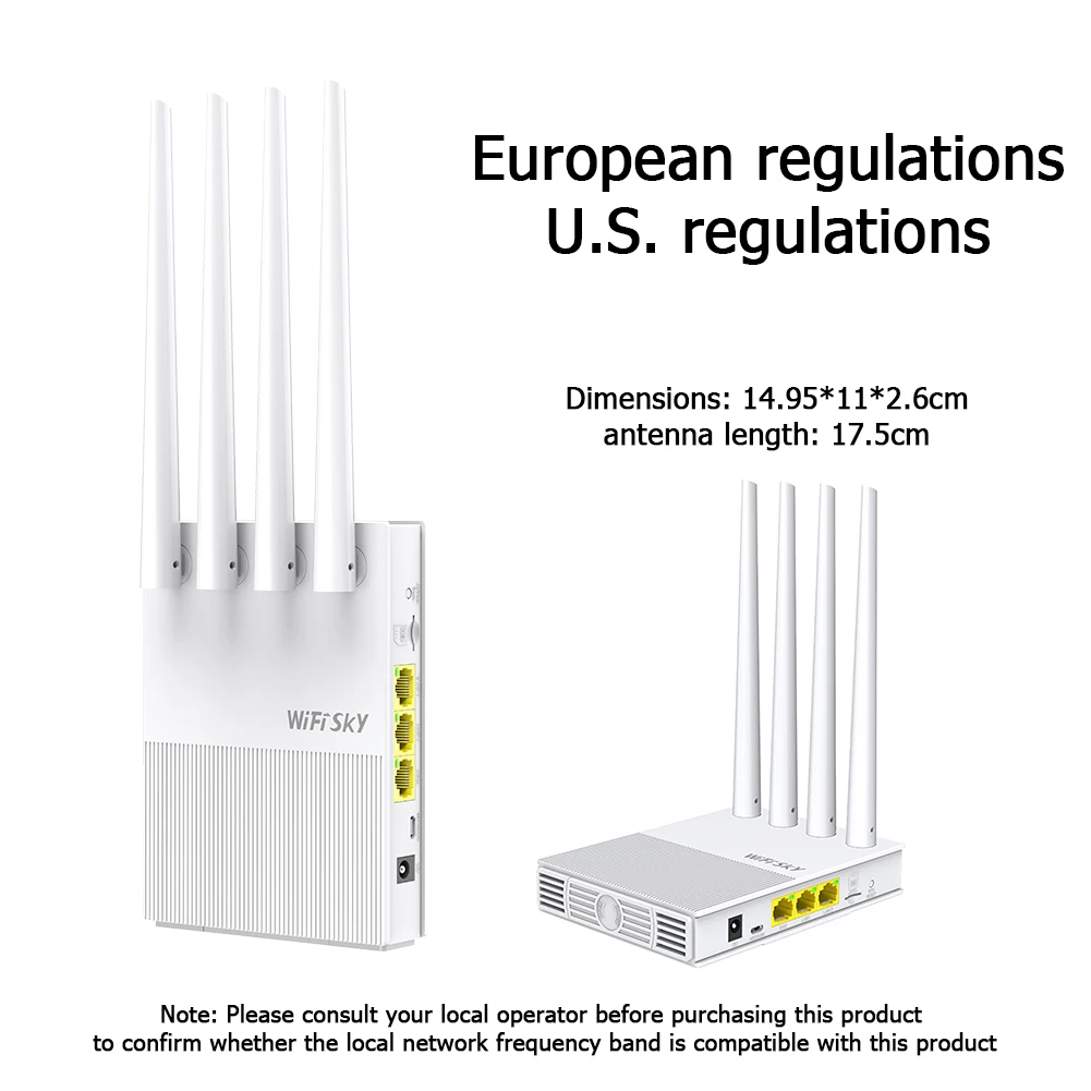 Wi-Fi SKY 4G LTE домашний роутер 2 + 4 антенны 300 Мбит/с LAN/WAN SIM-карта адаптер с покрытием