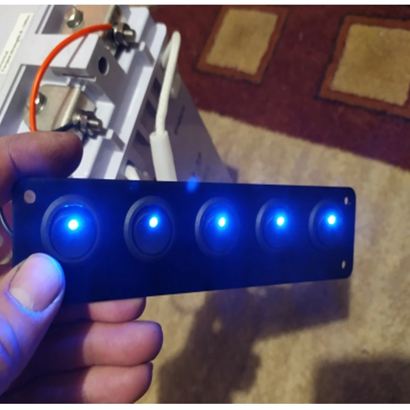 12 24 В 5 банд круглый Даш кулисный переключатель Панель синий светодиодный для RV