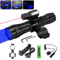 tactical 1 mode q5 led wf 501b blue hunting flashlight torch weapon gun lightremote switchrifle scope mount18650usb charger