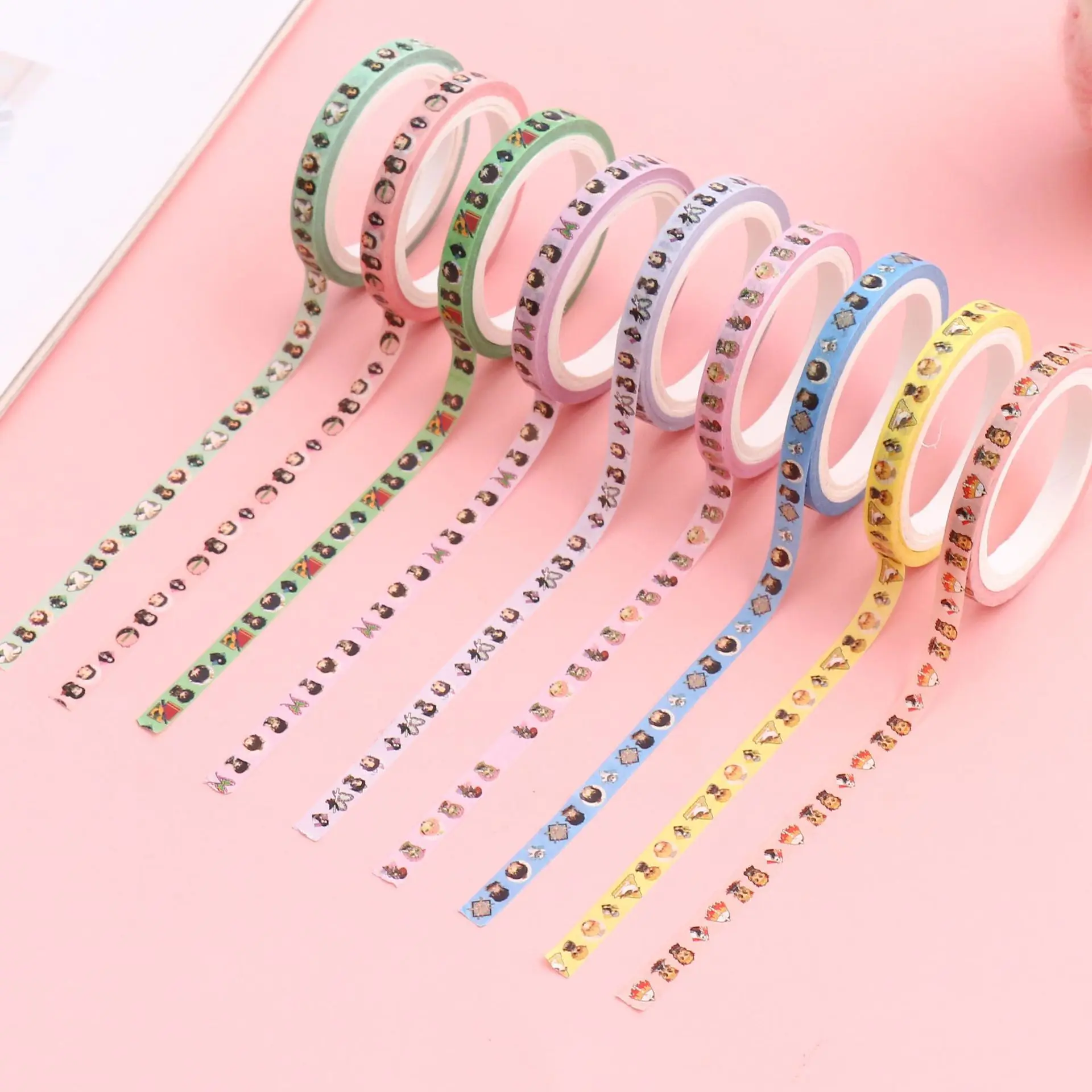 

Кавайная Маскировочная лента, рассекающая демонов, симпатичная Васи-лента, наклейки, японские аниме школьные принадлежности, канцелярские ...