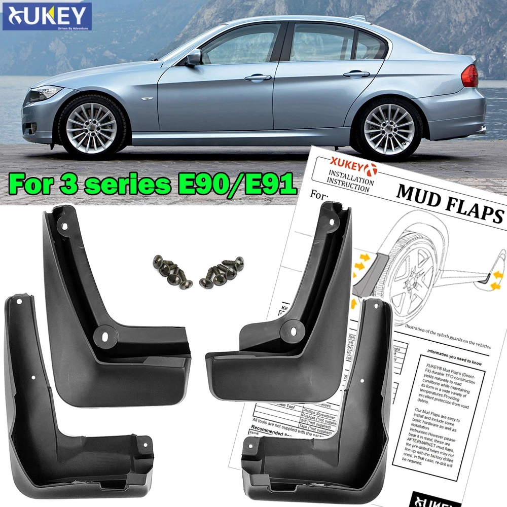 

4pcs Mud Flaps For BMW 3 Series E90 E91 Sedan Saloon Touring 2008 - 2012 Mudguards Mud Flap Splash Guards Front Rear
