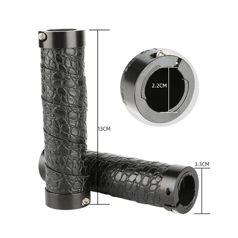 

1pair Bike PU Handle Grips Cover 130x33x22.2mm Brown/Black PU Leather Anti-skid Bicycle Handlebar Cover Sleeve Grips Accessories