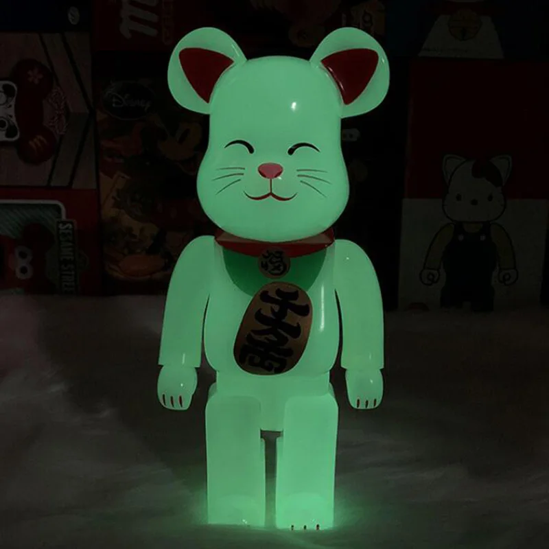 Популярные игрушки 28 см светящийся счастливый кот Bearbricklys фигурки героев аниме