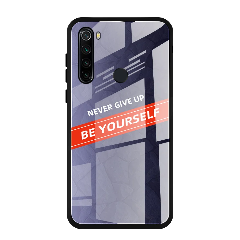 black Модный чехол для телефона Xiaomi Redmi Note 8 8pro mi 9 защитная задняя крышка из закаленного стекла мягкий полиуретановый край чехол Coque - Цвет: black