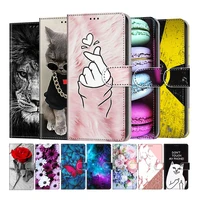painted leather flip phone case for iphone 11 pro max 12 mini x 10 xr xs se 2020 6 6s 7 8 wallet card holder stand book cover