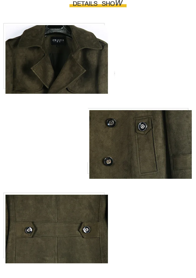 Plus Size Winter Long Jacket Men Suede Windbreaker Mens Black Leather Trench Coat Slim Cloak Male Outerwear Long Coat 5XL 6XL