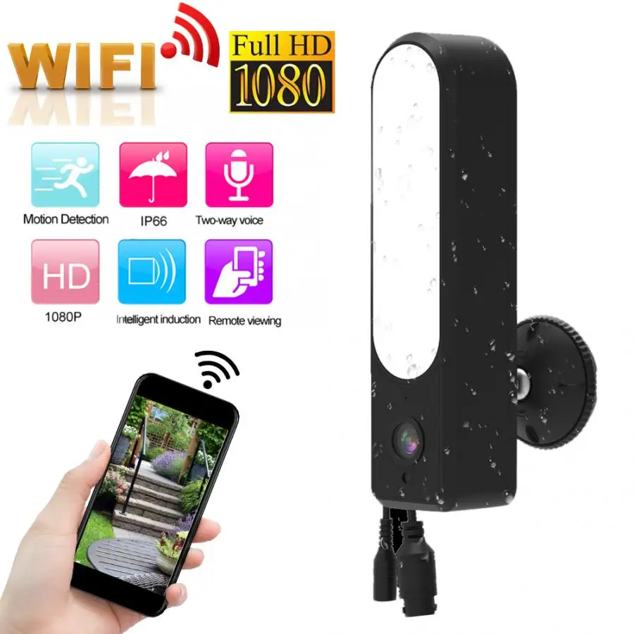 LED P2P Wifi Camera 1080P Outdoor Night Vision IP66 Waterproof Motion Sensor Lamp Security for Home Garden YCC365 | Безопасность и