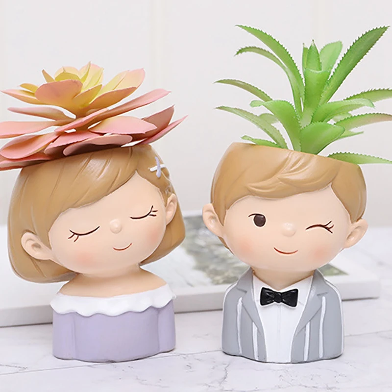 Милые парные кактусы набор из 4 предметов цветочный горшок для маленьких