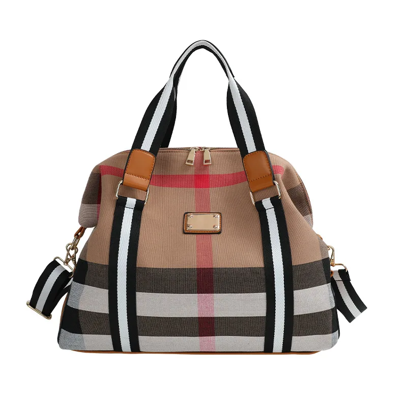 Luxury brand 2022 new fashion classic Plaid canvas women's bag bucket portable shoulder large capacity style | Багаж и сумки