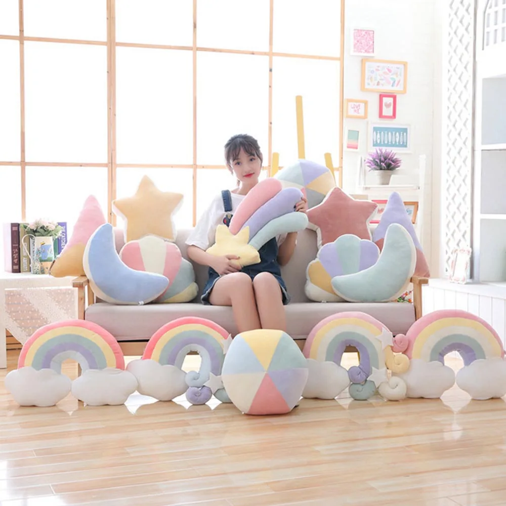 Подушка для дивана мягкая теплая подушка в форме звезды задняя с изображением