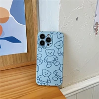 cute cartoon animal diamond pattern tiger couples soft case for iphone 11 12 13 pro max xr x xs 7 8 plus iphone cover fundas