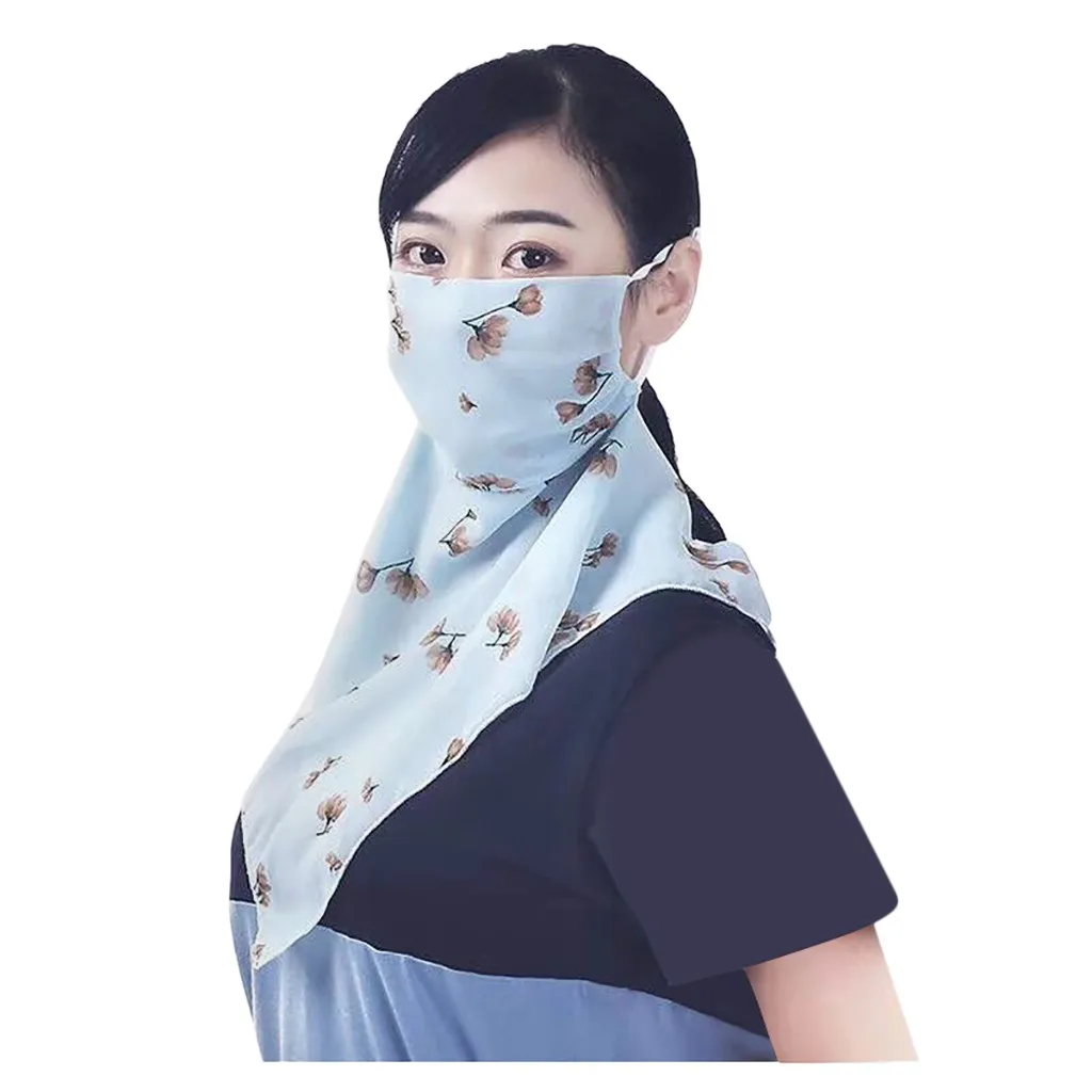 Женский Повседневный длинный шарф маска шифоновый принт тонкий модный 2020 для