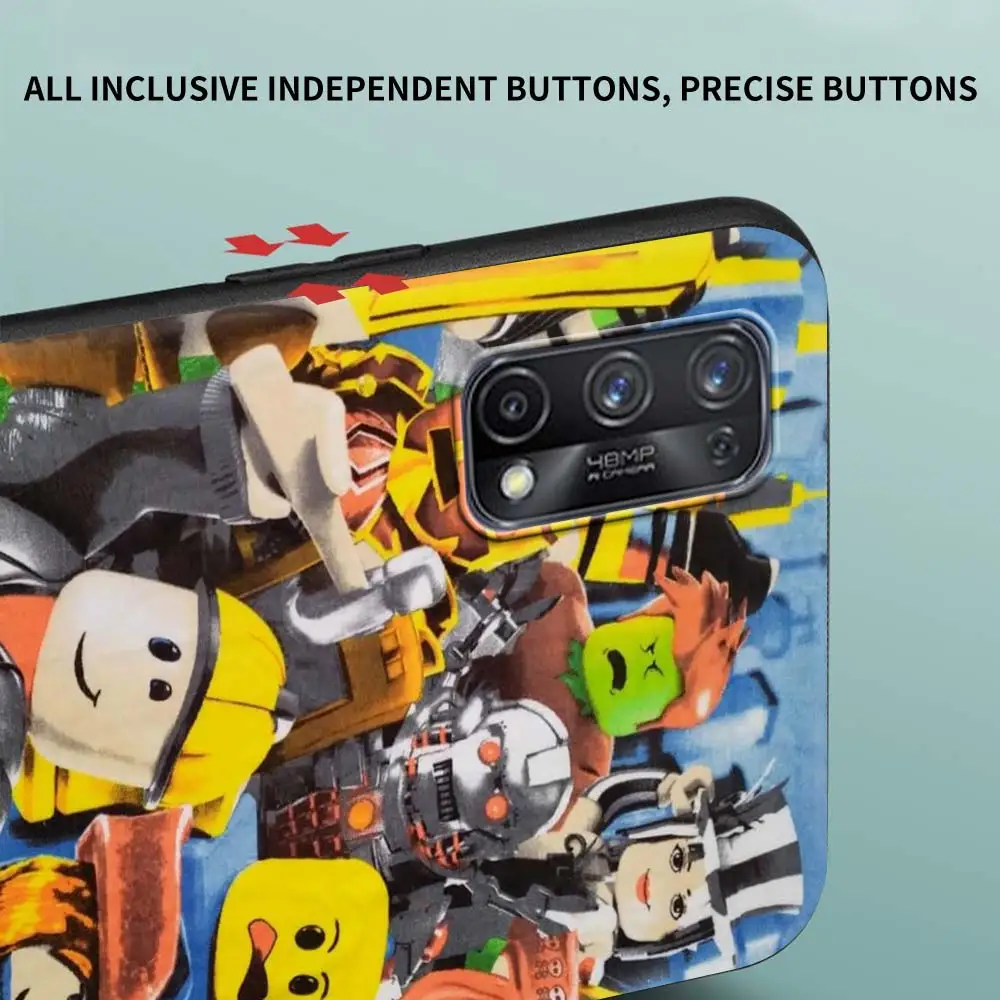 robloxes game case for realme c3 6 pro 5 7 xt c11 c21 x50 c20 7i c15 v15 5g x7 q2 black silicone phone cover soft funda coque free global shipping