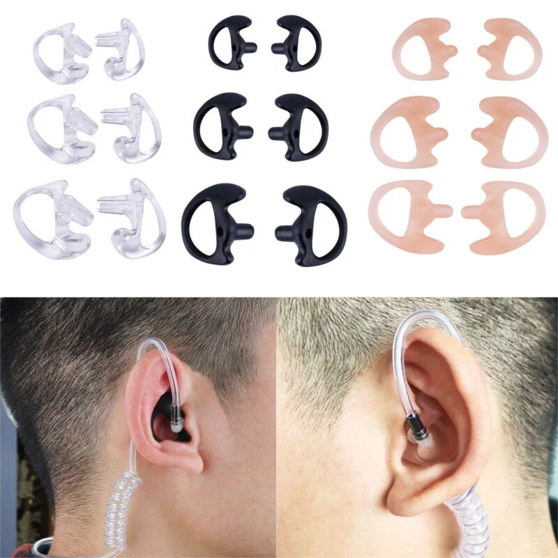 

Soft 3 Pair 2-Way Radio Ear Mold Earpiece Wear For Acoustic Coil Tube Audio Kits