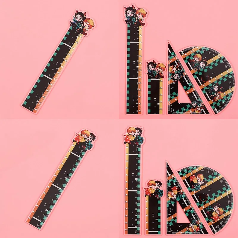 

Anime Demon Slayer: Kimetsu No Yaiba Kamado Tanjirou Cosplay Ruler Measuring Scale Students Cartoon Measure Ruler Gift For Kids