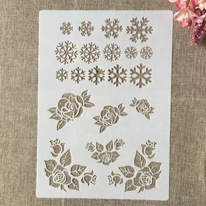Трафареты A4 29 см в виде Розы, цветов, снежинок, для творчества, для ношения слоями, настенная живопись, Искусственный Декоративный шаблон