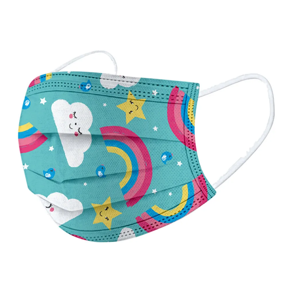 

50pcs Cartoon Kids Disposable Mask 3 Layer Child Filter Hygiene Thicken Children's Face Mouth Mask Earloop Fast Delievry New