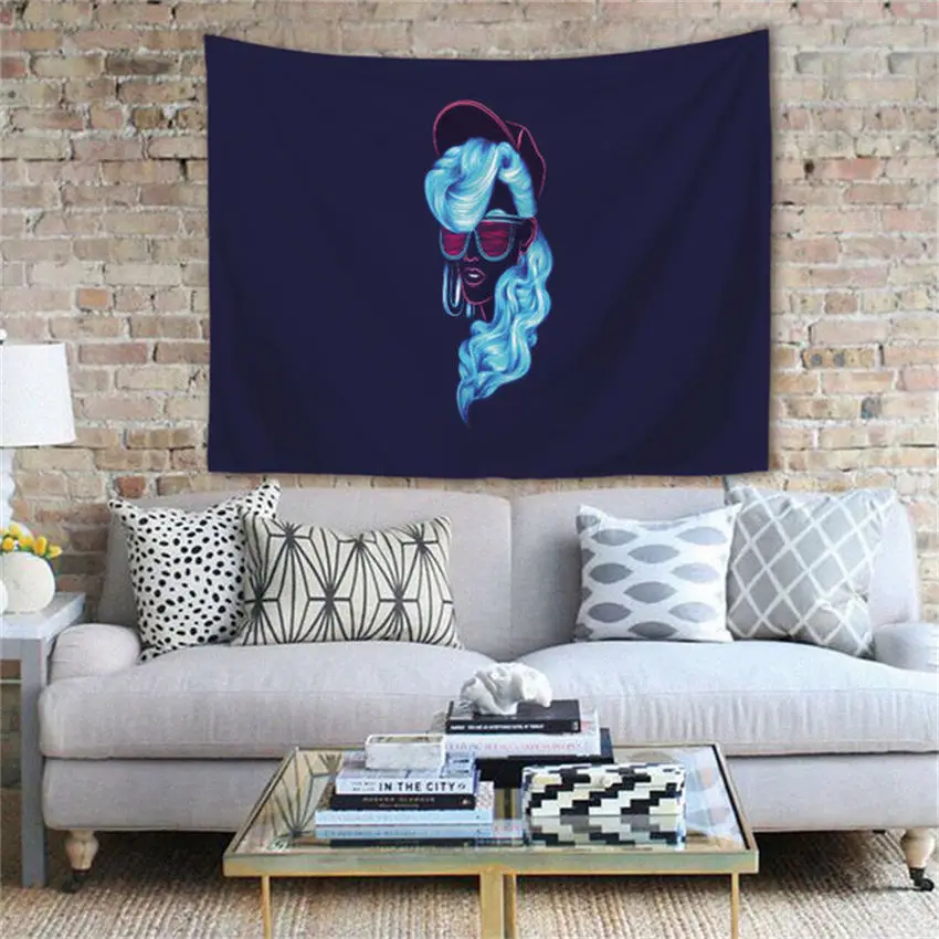 

2022 beautiful girl warrior tapestry wall carpet background cloth personality home room decoration Magic beautiful girl anime