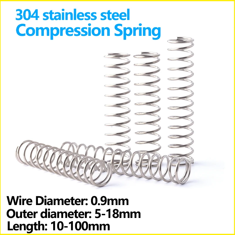 Пружина из нержавеющей стали диаметр проволоки 0 9 мм 304 SUS амортизирующие