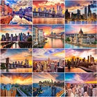 Evershine Алмазная вышивка город картина стразы Алмазная мозаика строительство вышивка крестом Алмазная Живопись Закат пейзаж подарок ручной работы