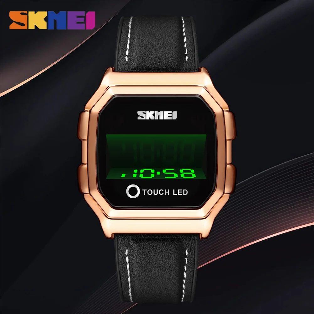 

2021 SKMEI Japan Digital movement Male Clock Creative LED Touch Screen Men Watches Luxury Stainless Steel Relogio Masculino 1650