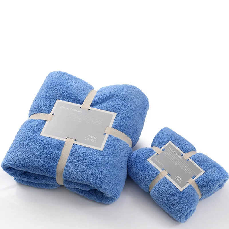 Super Absorbent Coral Fleece Towel Two-piece Sets Adult Children Soft Towels Bathroom Quick-drying Bath | Дом и сад