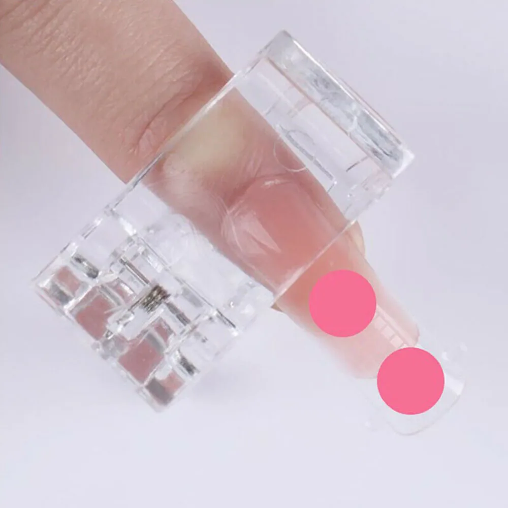 

5Pcs Quick Building Nail Tip Clips Transparent Builder Clamps Crystal Extension Plastic Securing Clip Manicure Tools