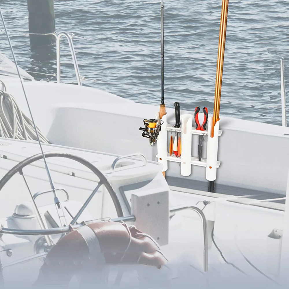 

1PC Three Tubes Sturdy Fishing Rod Holder PP Fishing Pole Base Boat Kayak Fishing Rod Fixing Bracket for Fishing Anglers Outdoor